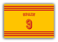 Thumbnail for Personalized Canvas Wrap & Photo Print - Jersey Number with Arched Name - Spain - Double Stripe - Front View