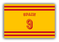 Thumbnail for Personalized Canvas Wrap & Photo Print - Jersey Number with Arched Name - Spain - Single Stripe - Front View