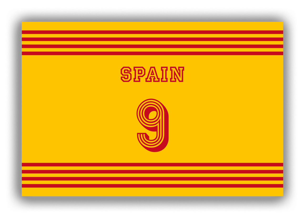 Personalized Canvas Wrap & Photo Print - Jersey Number - Spain - Triple Stripe - Front View