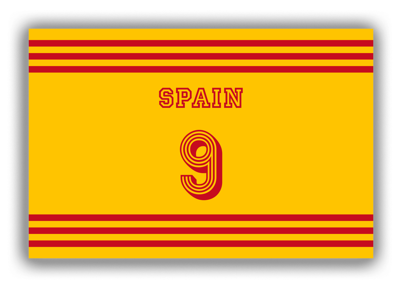 Personalized Canvas Wrap & Photo Print - Jersey Number - Spain - Double Stripe - Front View