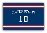 Thumbnail for Personalized Canvas Wrap & Photo Print - Jersey Number with Arched Name - United States - Single Stripe - Front View