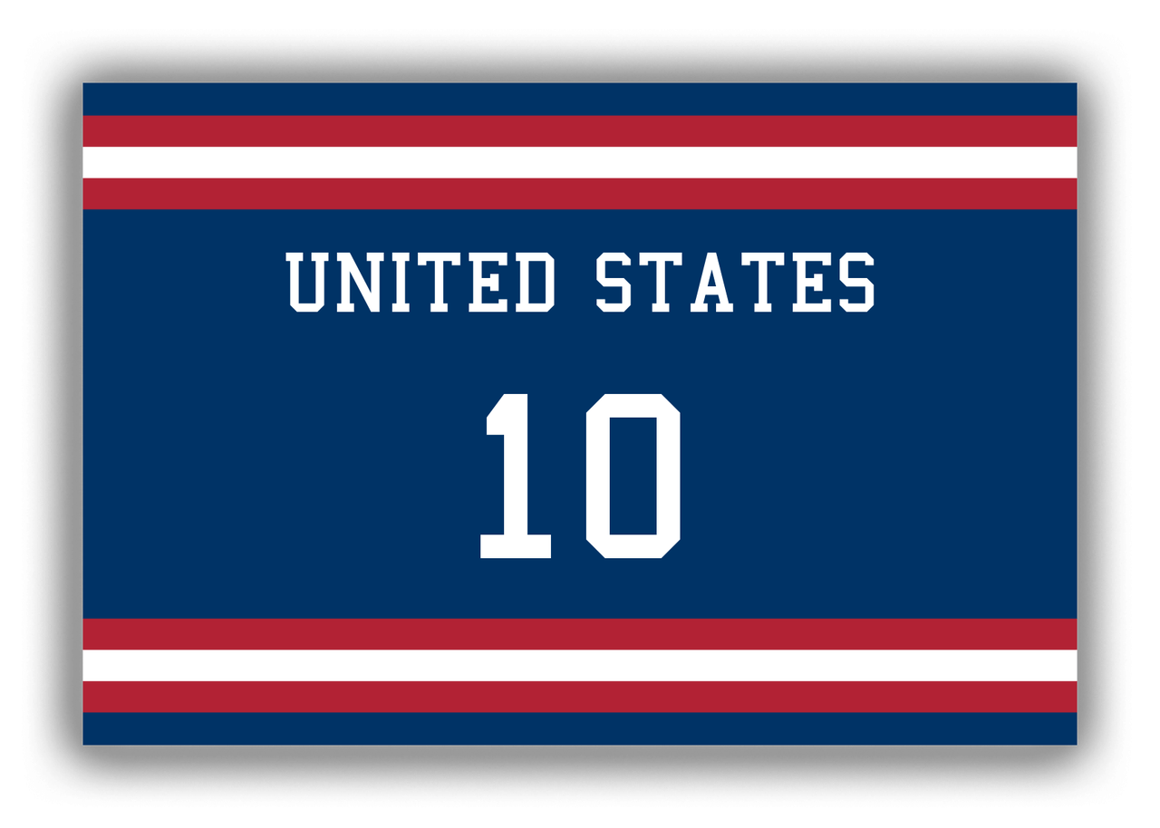 Personalized Canvas Wrap & Photo Print - Jersey Number - United States - Single Stripe - Front View