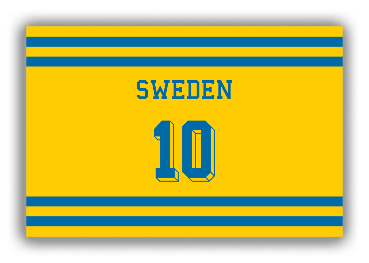 Personalized Canvas Wrap & Photo Print - Jersey Number - Sweden - Single Stripe - Front View