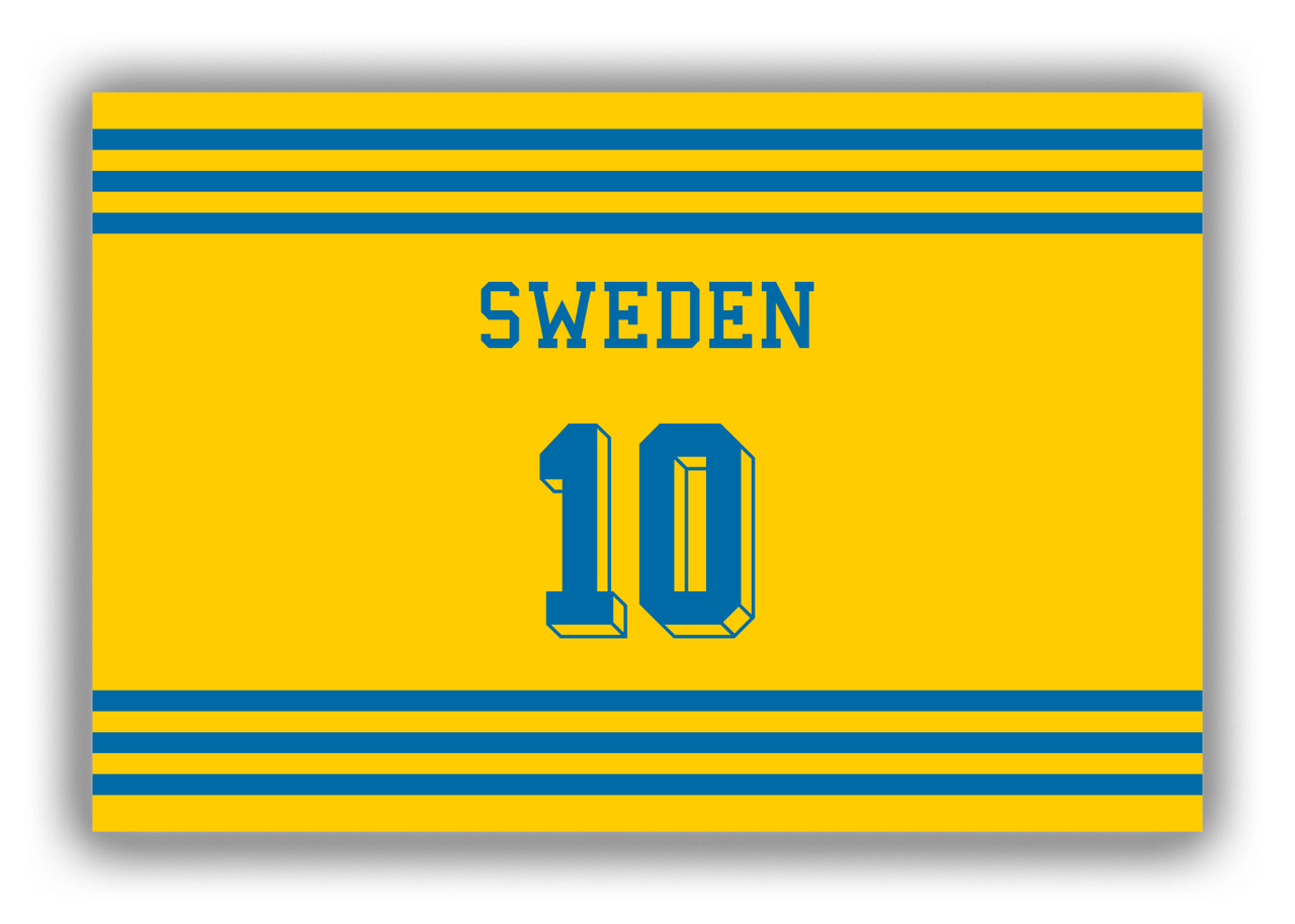 Personalized Canvas Wrap & Photo Print - Jersey Number - Sweden - Double Stripe - Front View