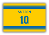 Thumbnail for Personalized Canvas Wrap & Photo Print - Jersey Number - Sweden - Triple Stripe - Front View