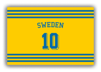 Thumbnail for Personalized Canvas Wrap & Photo Print - Jersey Number with Arched Name - Sweden - Double Stripe - Front View