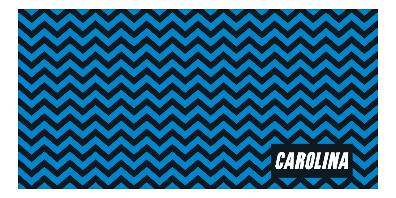 Personalized Carolina Chevron Beach Towel - Front View