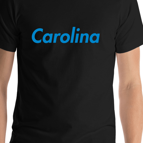 Personalized Carolina T-Shirt - Black - Shirt Close-Up View