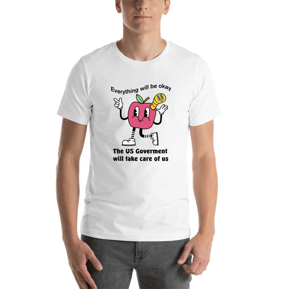 Cartoon Apple T-Shirt - White - US Government - Shirt View
