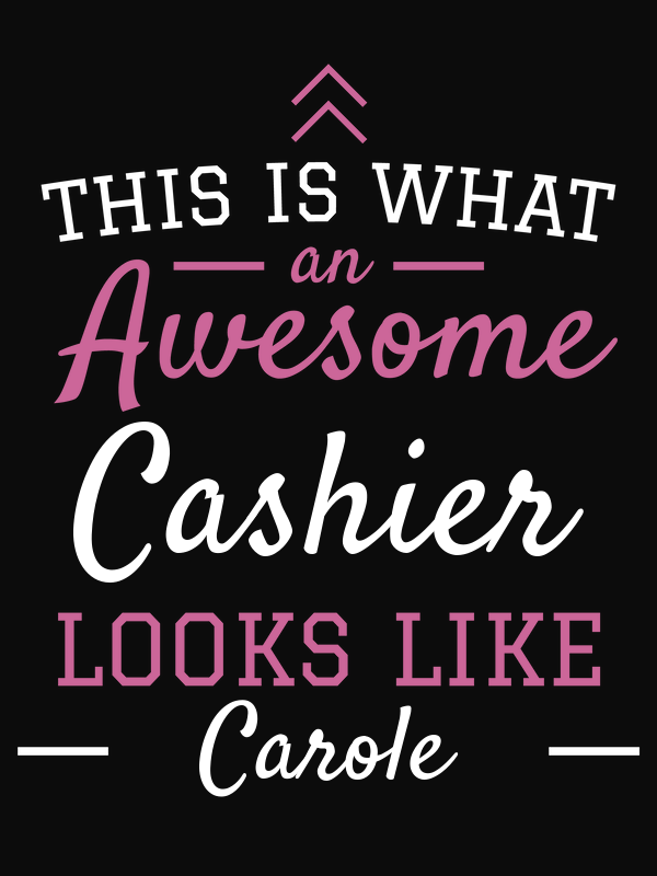 Personalized Cashier T-Shirt - Black - Decorate View