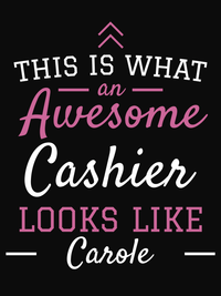Thumbnail for Personalized Cashier T-Shirt - Black - Decorate View