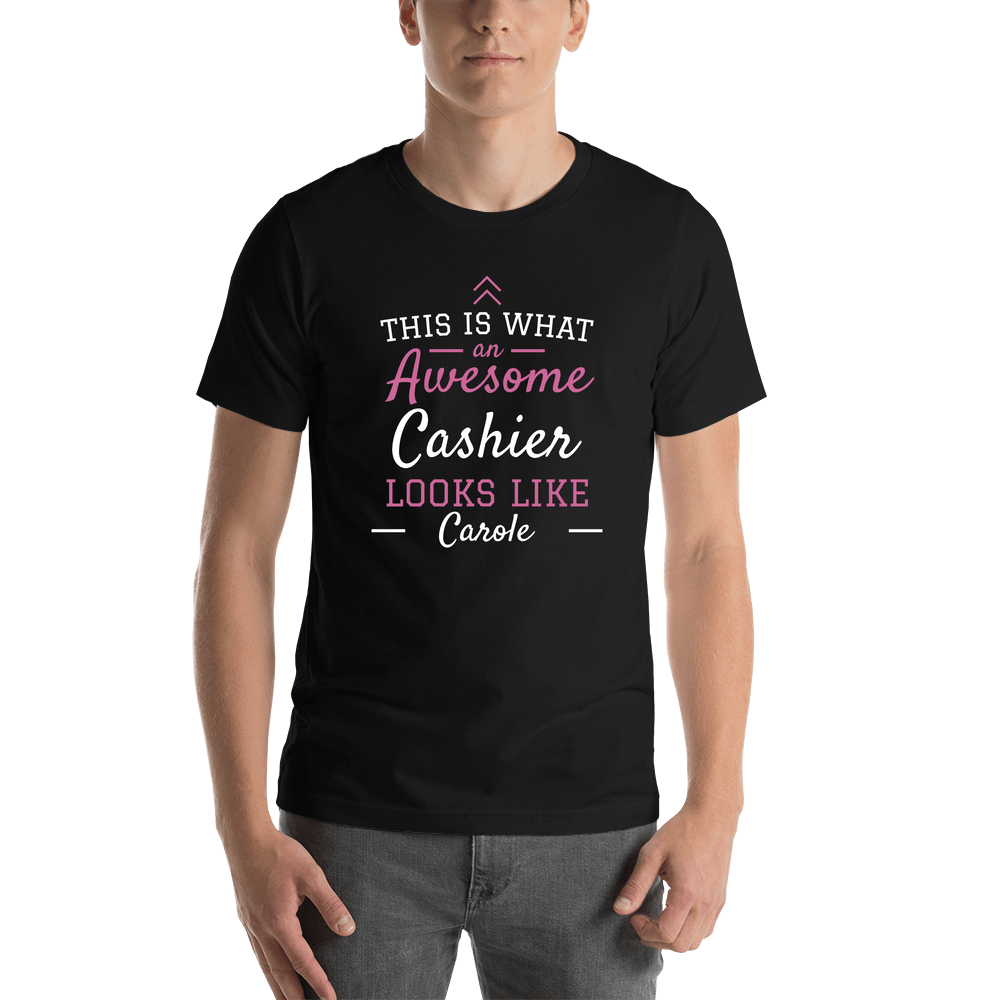 Personalized Cashier T-Shirt - Black - Shirt View