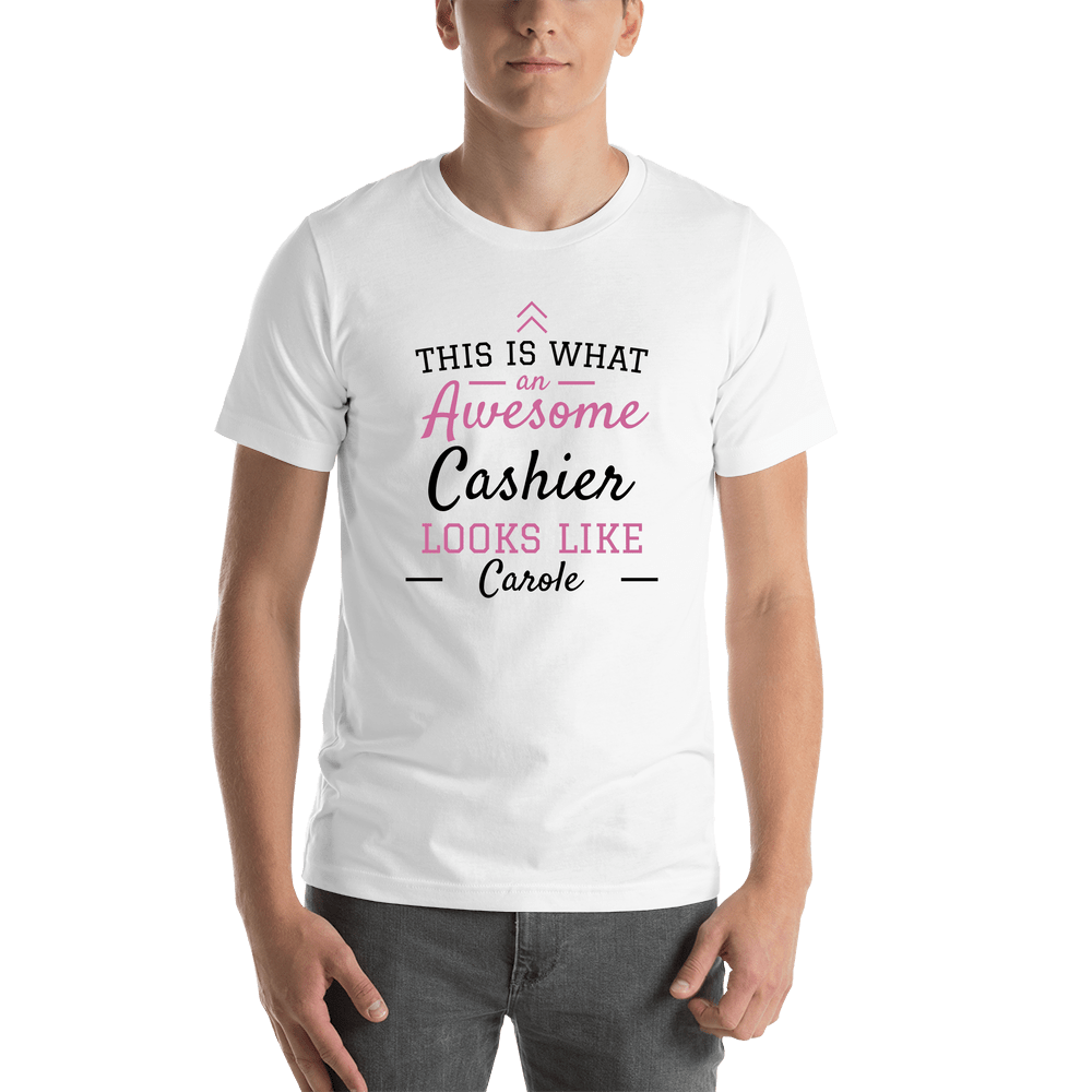 Personalized Cashier T-Shirt - White - Shirt View
