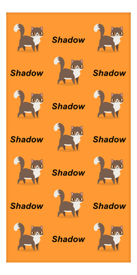 Thumbnail for Personalized Cat Beach Towel I - Orange Background - Cat II - Vertical - Front View