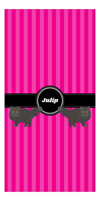 Thumbnail for Personalized Cats Beach Towel II - Pink Stripes - Cat VI - Front View