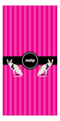 Thumbnail for Personalized Cats Beach Towel II - Pink Stripes - Cat IX - Front View