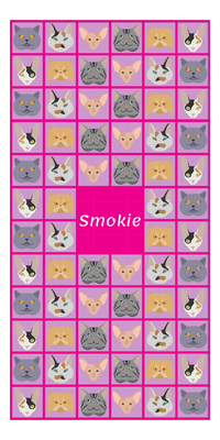 Thumbnail for Personalized Cats Beach Towel V - Cat Circles - Pink Background - Front View