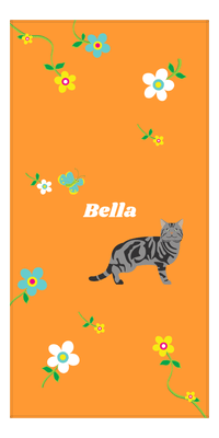 Thumbnail for Personalized Cats Beach Towel IX - Flower Feline - Cat V - Front View