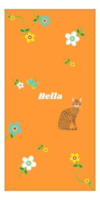 Thumbnail for Personalized Cats Beach Towel IX - Flower Feline - Cat VIII - Front View