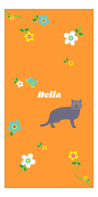 Thumbnail for Personalized Cats Beach Towel IX - Flower Feline - Cat X - Front View