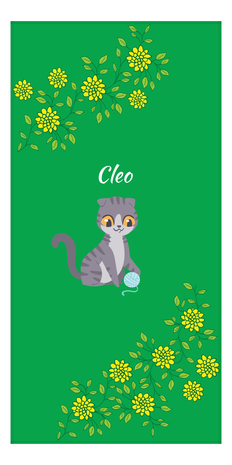 Personalized Cats Beach Towel XI - Kitten Mums - Cat IV - Front View