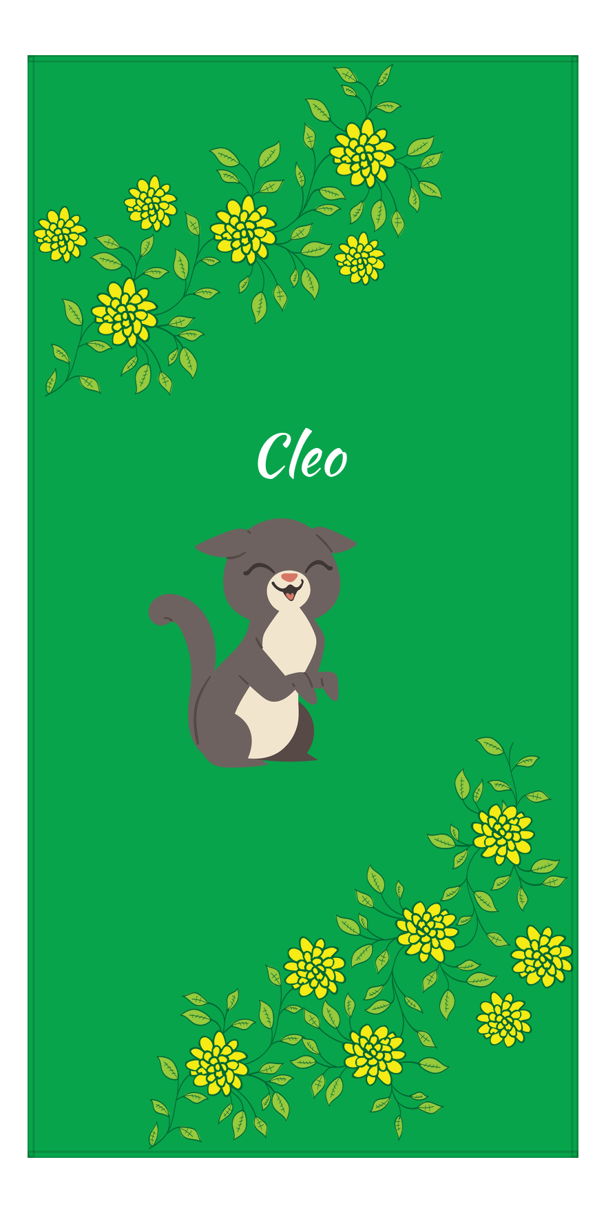 Personalized Cats Beach Towel XI - Kitten Mums - Cat V - Front View