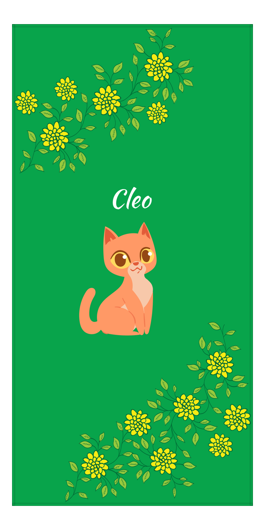 Personalized Cats Beach Towel XI - Kitten Mums - Cat VII - Front View