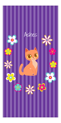Thumbnail for Personalized Cats Beach Towel XII - Circle of Flowers - Cat VII - Front View