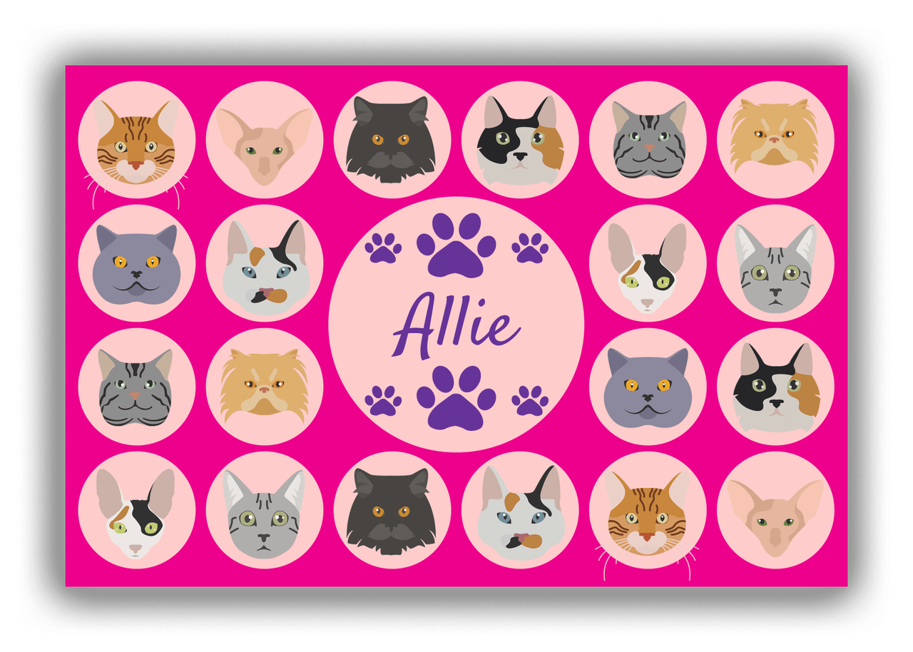 Personalized Cats Canvas Wrap & Photo Print I - Pink Background - Front View
