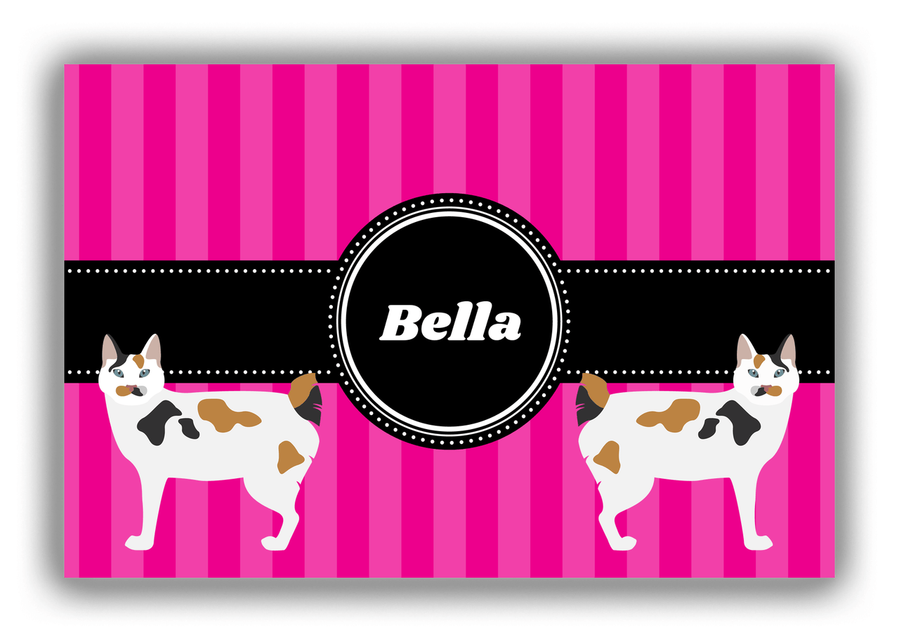 Personalized Cats Canvas Wrap & Photo Print II - Pink Background - Cat I - Front View