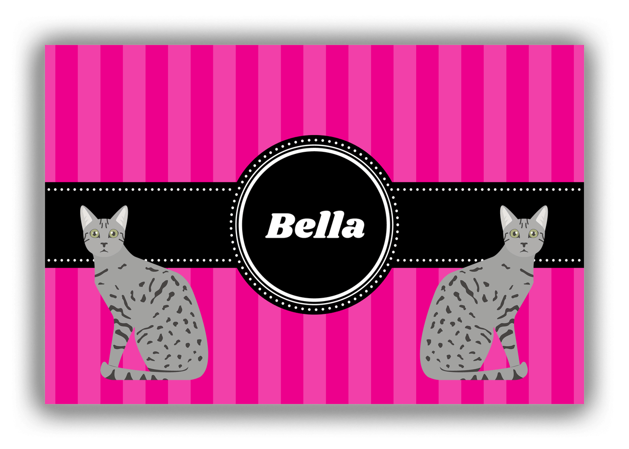 Personalized Cats Canvas Wrap & Photo Print II - Pink Background - Cat III - Front View