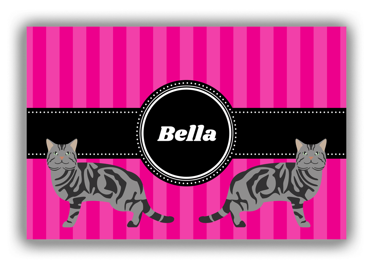 Personalized Cats Canvas Wrap & Photo Print II - Pink Background - Cat V - Front View