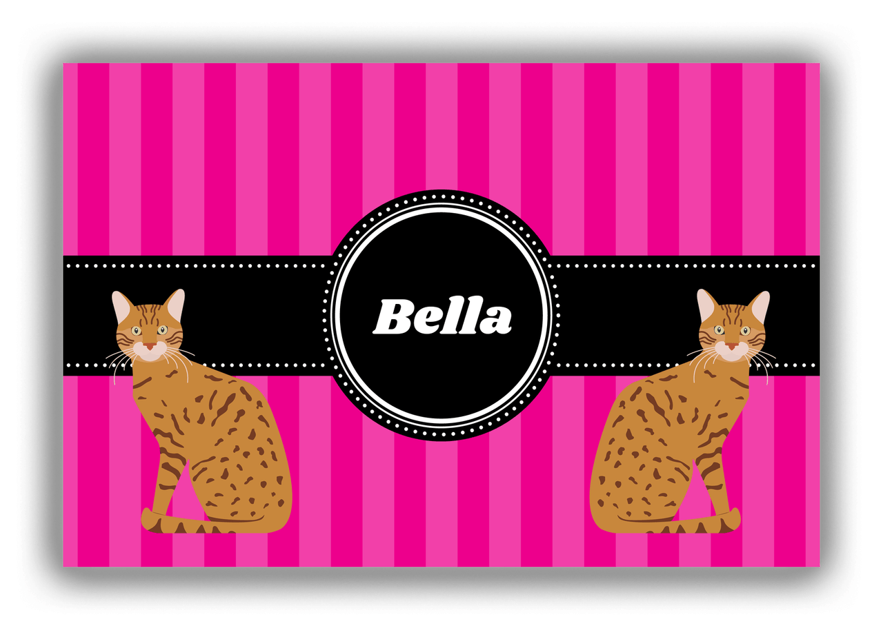 Personalized Cats Canvas Wrap & Photo Print II - Pink Background - Cat VIII - Front View
