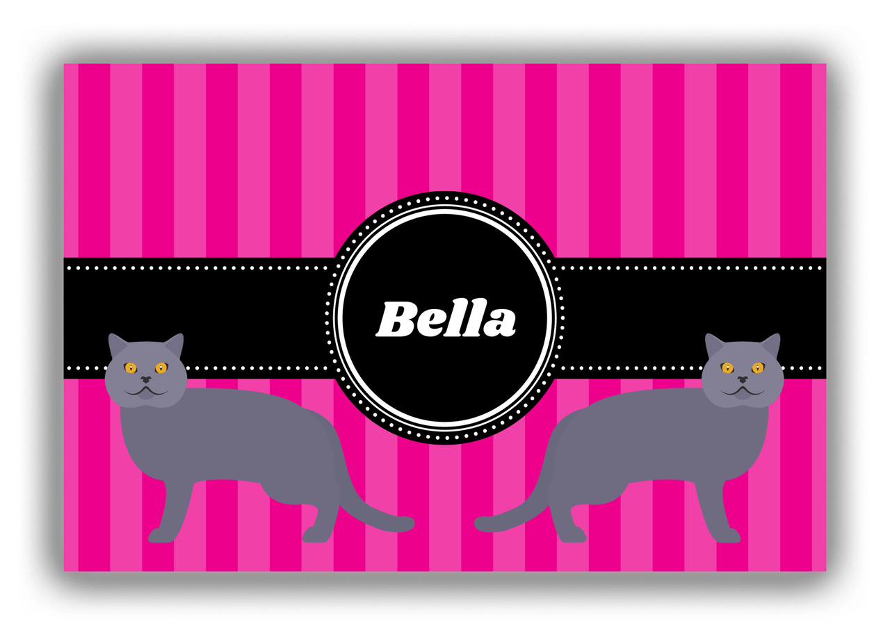 Personalized Cats Canvas Wrap & Photo Print II - Pink Background - Cat X - Front View