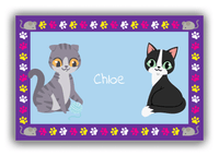 Thumbnail for Personalized Cats Canvas Wrap & Photo Print III - Blue Background - Cat I - Front View