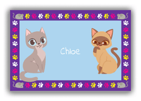 Thumbnail for Personalized Cats Canvas Wrap & Photo Print III - Blue Background - Cat II - Front View
