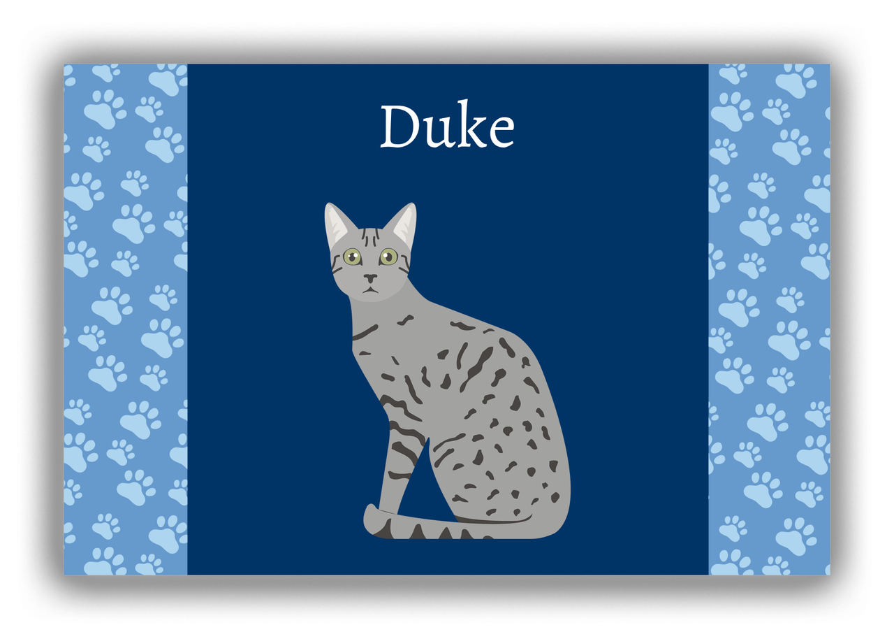 Personalized Cats Canvas Wrap & Photo Print IV - Blue Background - Cat III - Front View