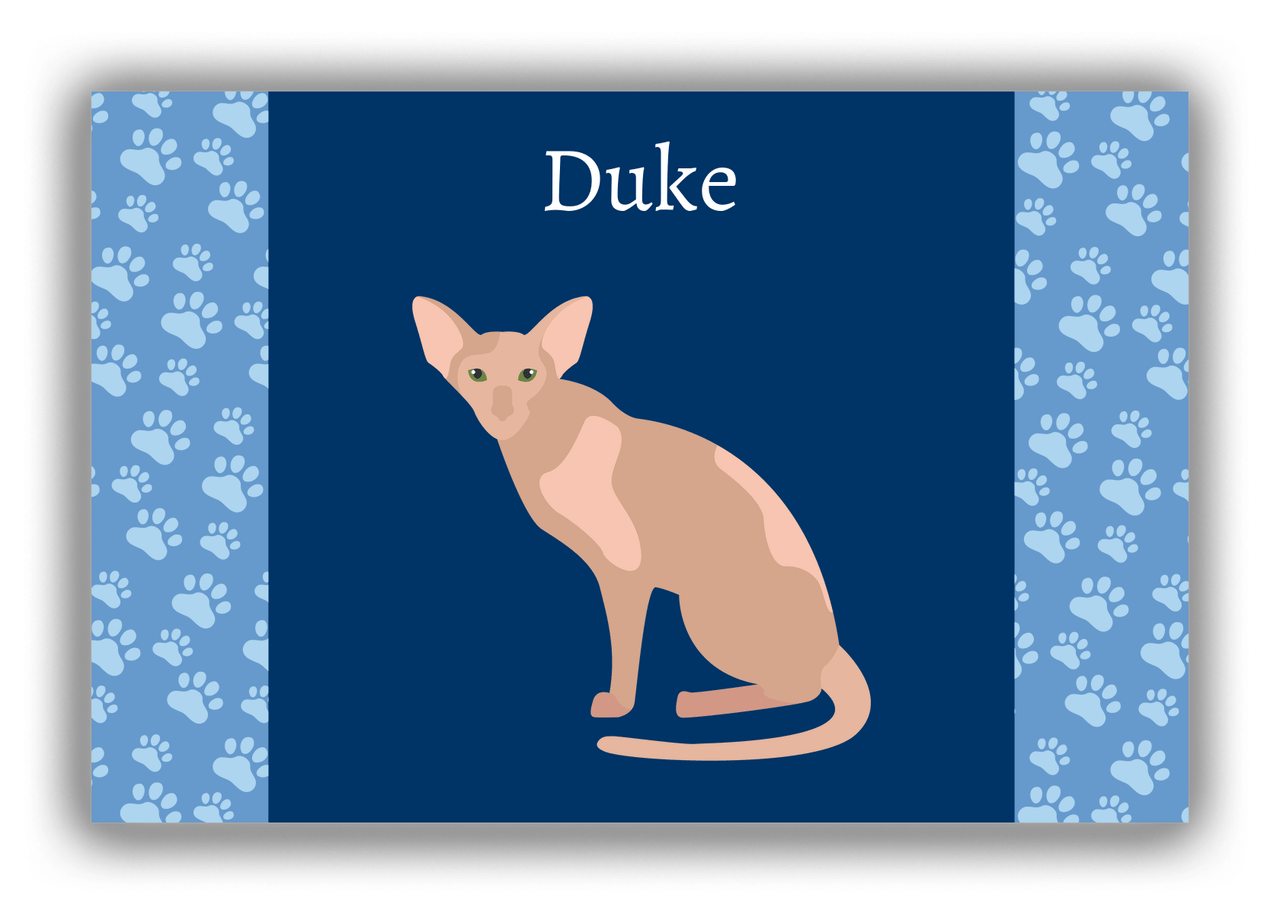 Personalized Cats Canvas Wrap & Photo Print IV - Blue Background - Cat IV - Front View