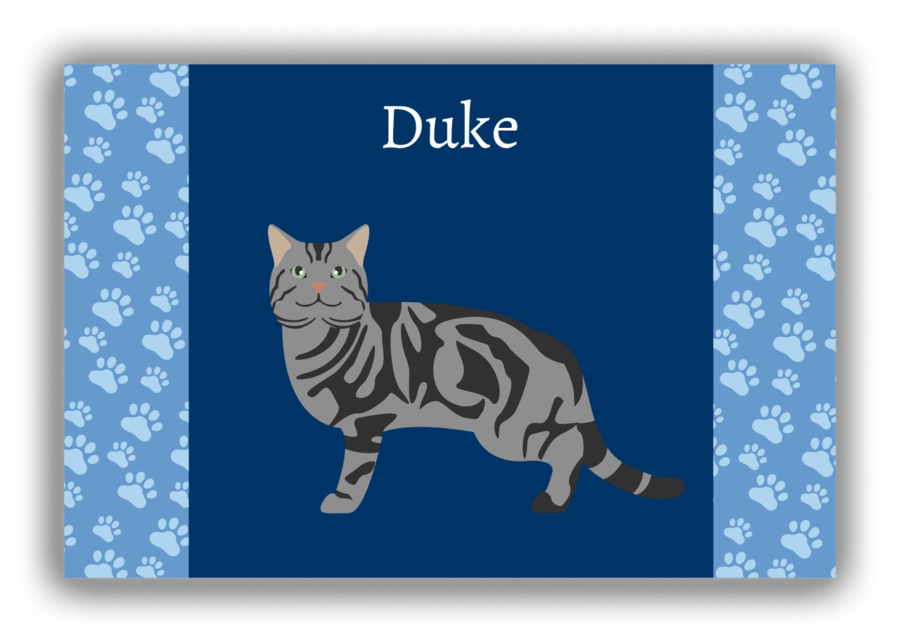 Personalized Cats Canvas Wrap & Photo Print IV - Blue Background - Cat V - Front View