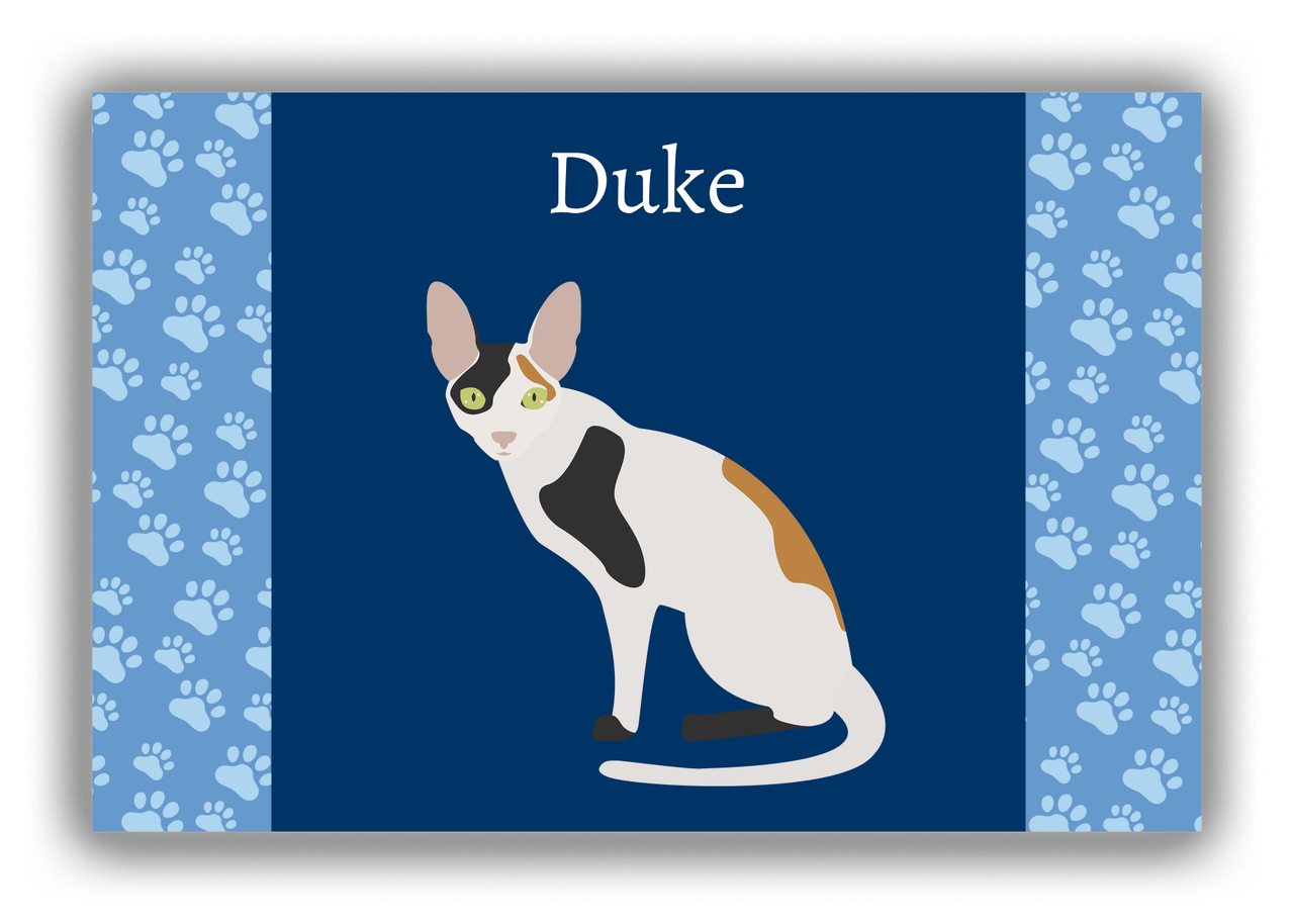 Personalized Cats Canvas Wrap & Photo Print IV - Blue Background - Cat IX - Front View