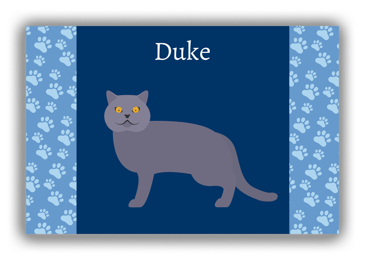 Personalized Cats Canvas Wrap & Photo Print IV - Blue Background - Cat X - Front View