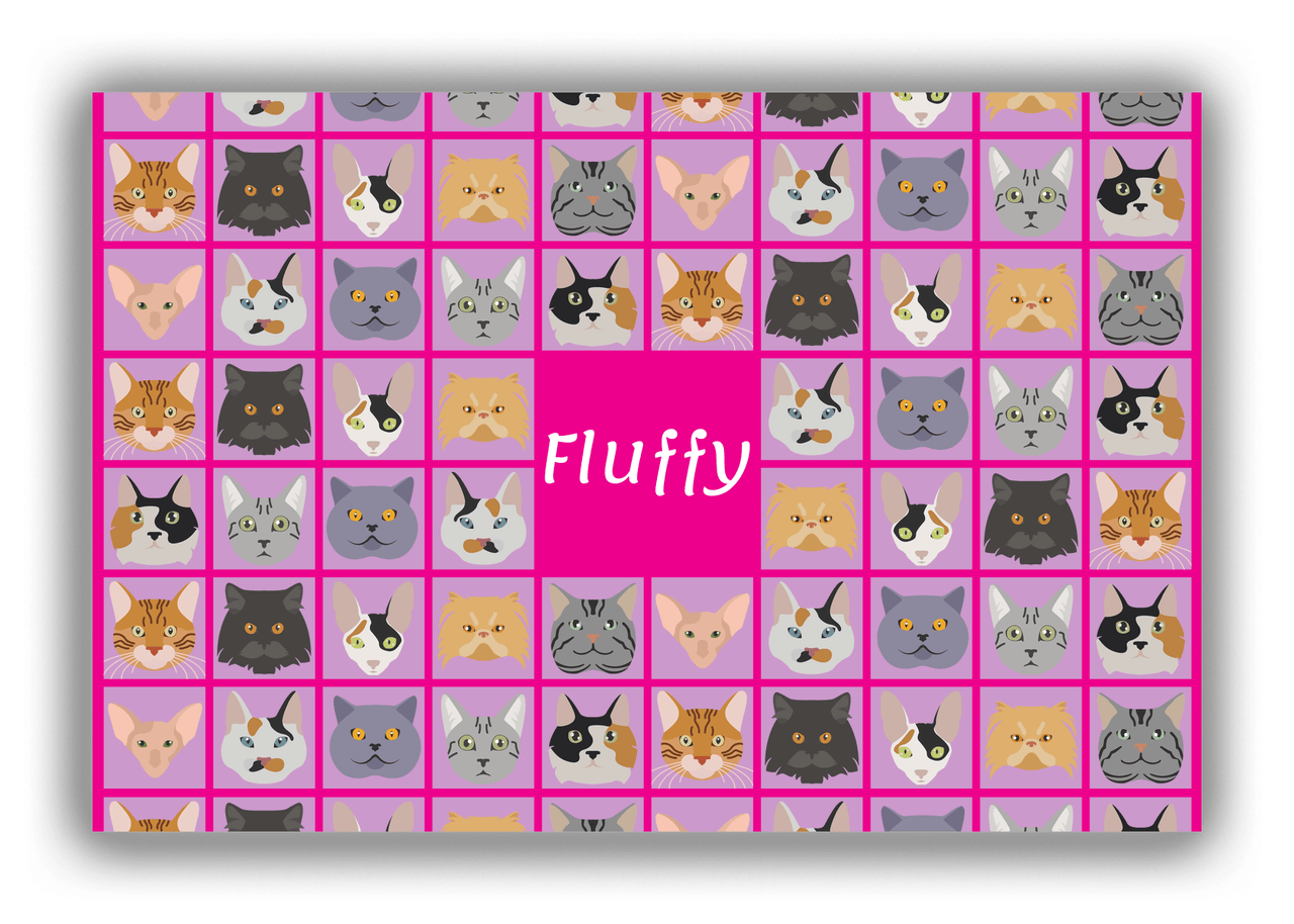 Personalized Cats Canvas Wrap & Photo Print V - Pink Squares - Front View