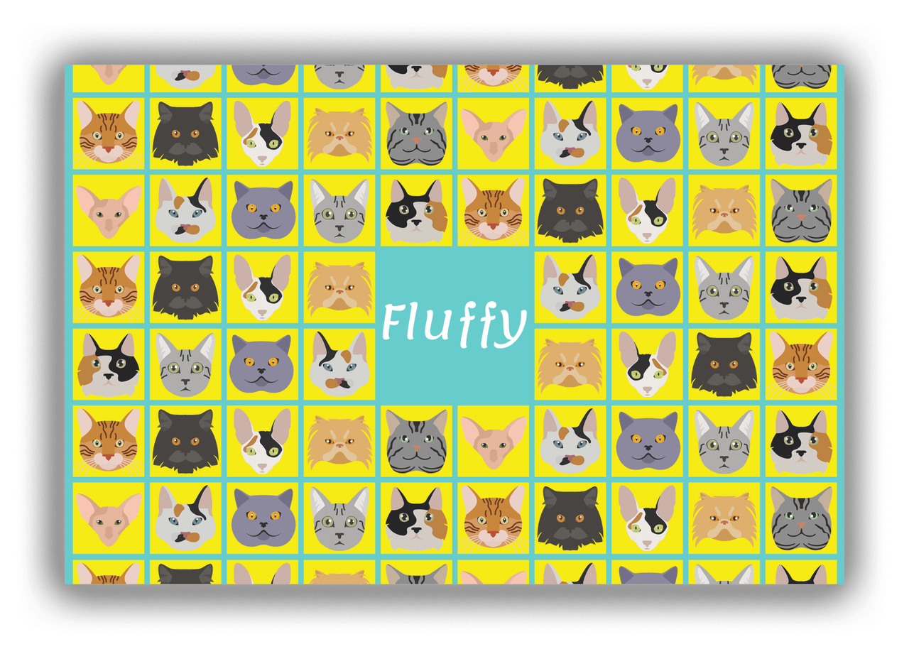 Personalized Cats Canvas Wrap & Photo Print V - Yellow Squares - Front View