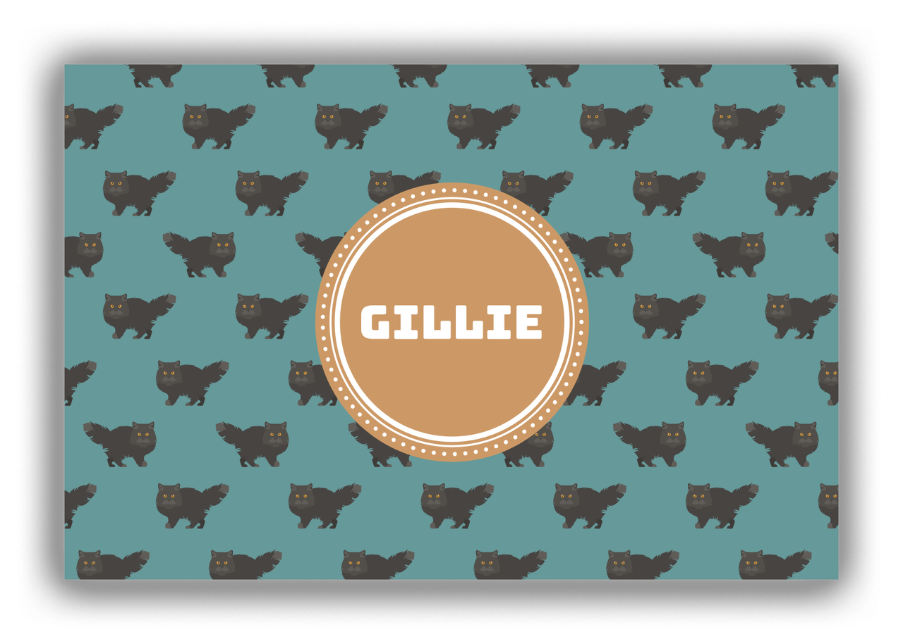 Personalized Cats Canvas Wrap & Photo Print VI - Teal Background - Cat VI - Front View