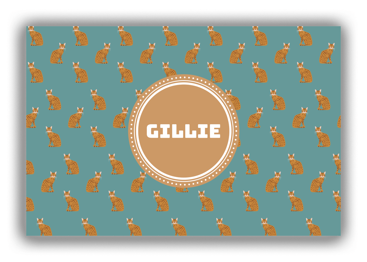 Personalized Cats Canvas Wrap & Photo Print VI - Teal Background - Cat VIII - Front View