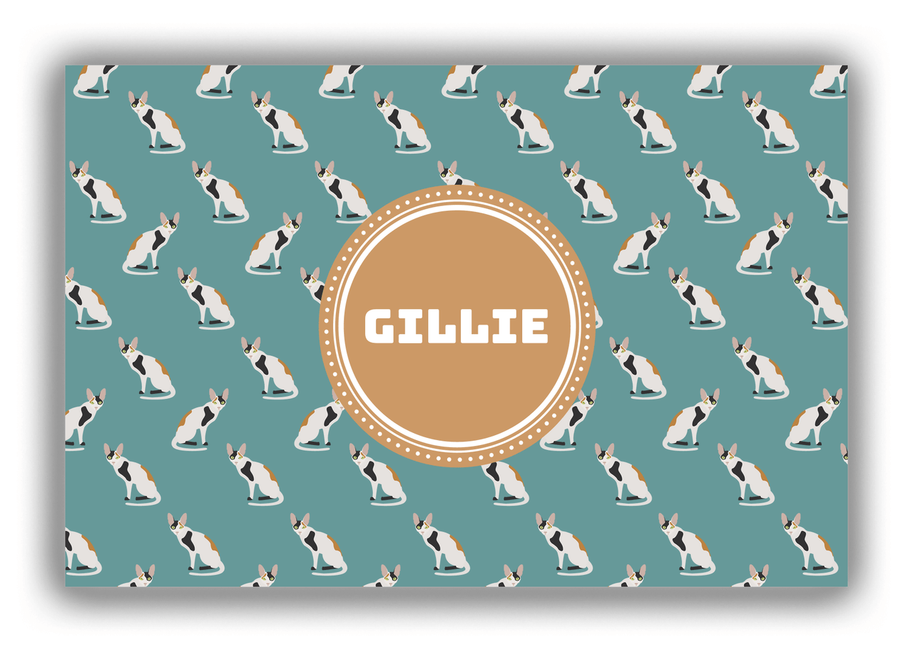 Personalized Cats Canvas Wrap & Photo Print VI - Teal Background - Cat IX - Front View
