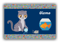 Thumbnail for Personalized Cats Canvas Wrap & Photo Print VII - Blue Background - Cat IV - Front View