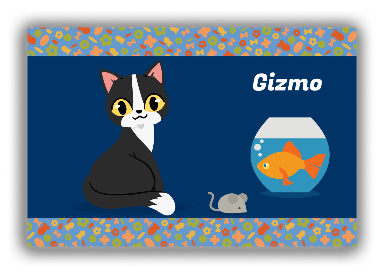 Personalized Cats Canvas Wrap & Photo Print VII - Blue Background - Cat IX - Front View