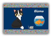Thumbnail for Personalized Cats Canvas Wrap & Photo Print VII - Blue Background - Cat IX - Front View