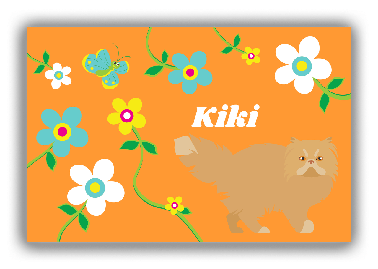 Personalized Cats Canvas Wrap & Photo Print IX - Orange Background - Cat II - Front View